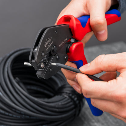 KNIPEX 97 33 03 MultiCrimp® Crimpadora con cargador de mordazas  250 mm