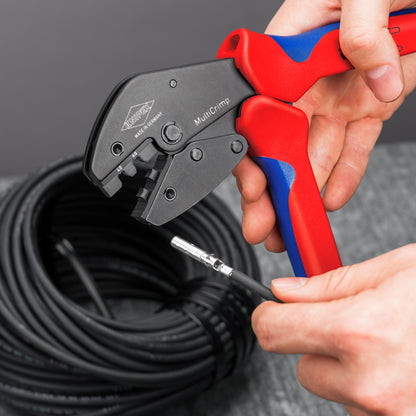 KNIPEX 97 33 03 MultiCrimp® Crimpadora con cargador de mordazas  250 mm