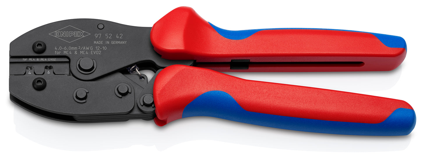 KNIPEX 97 52 42 SB PreciForce® Pinza para crimpar terminales para conectores MC4/MC4 EVO 2 220 mm