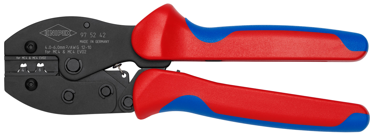 KNIPEX 97 52 42 SB PreciForce® Pinza para crimpar terminales para conectores MC4/MC4 EVO 2 220 mm