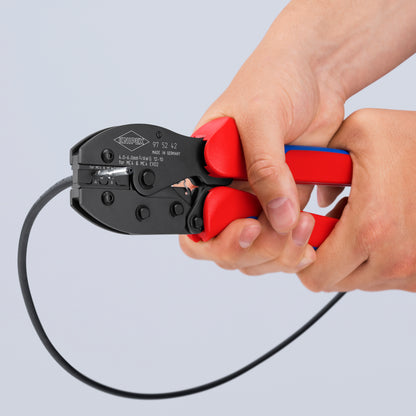 KNIPEX 97 52 42 SB PreciForce® Pinza para crimpar terminales para conectores MC4/MC4 EVO 2 220 mm