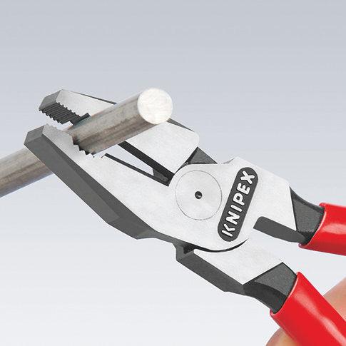 KNIPEX 02 01 180 SB Pinza universal de alta palanca con mangos de plástico pavonada 180 mm (7.25″)