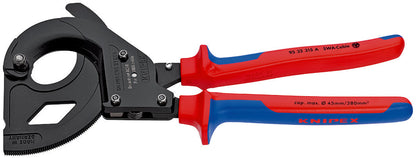 KNIPEX 95 32 315 A Cortacables (tipo matraca) Para cables con cobertura de acero (cable SWA) con mangos en dos componentes Negro, lacado 315 mm