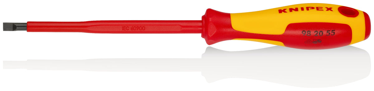 KNIPEX 98 20 55 Desarmador plano aislado con mango ergonómico 1000V bruñido 232 mm (9'')