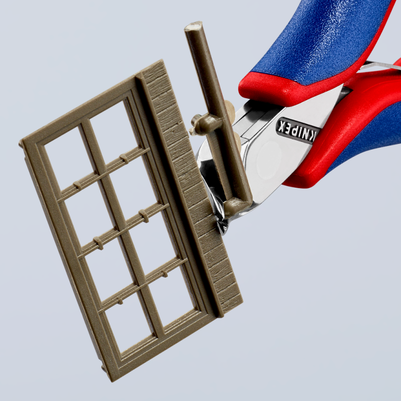 KNIPEX 64 52 115 Pinza de corte frontal tipo oblicuo para electrónica con mangos ergonómicos pulida 115 mm (4.5'')