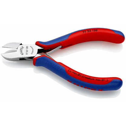 KNIPEX 77 22 130 SB Pinza de corte diagonal para electrónica con mangos en dos componentes 130 mm