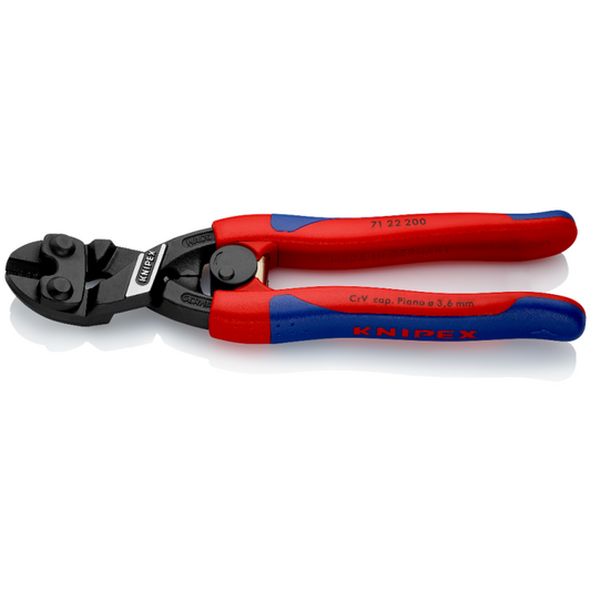 KNIPEX 71 22 200 SB Cortapernos compacto CoBolt con ángulo de 20 de alto apalancamiento 200 mm