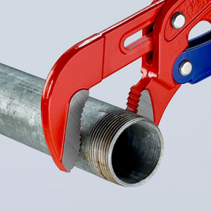 KNIPEX 83 60 015 Llave para tubos en forma de "S" con ajuste rápido recubierto de pintura pulverizada, roja 420 mm