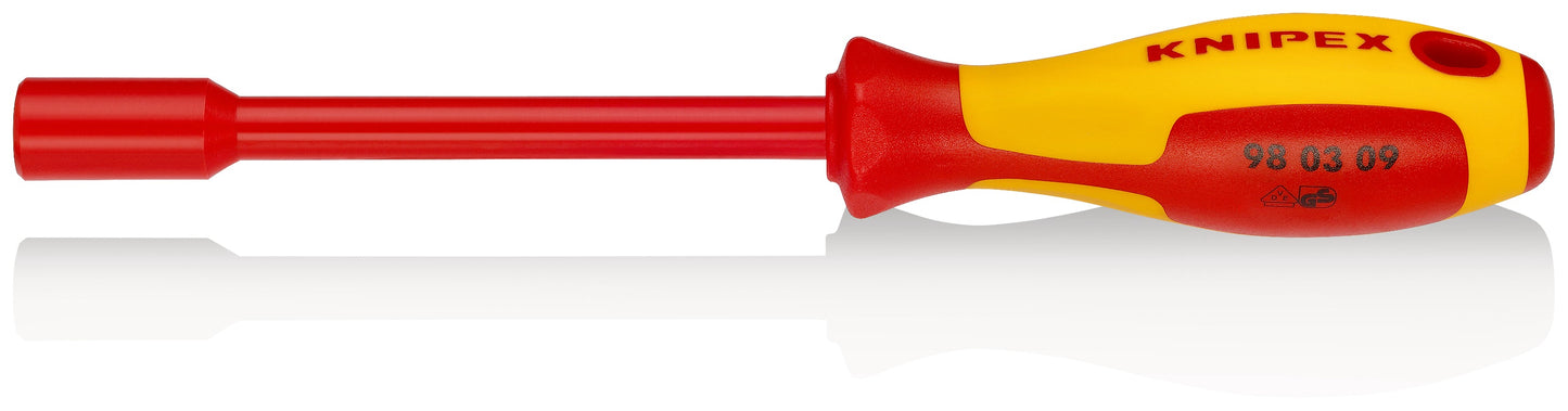 KNIPEX 98 03 09 Desarmador hexagonal tipo dado aislado 9 mm con mango ergonómico 1000V bruñido 237 mm (9.25'')