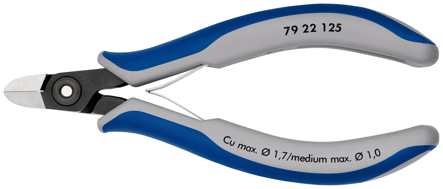 KNIPEX 79 22 125 Pinzas de precisión de corte diagonal para electrónica con mangos en dos componentes bruñido 125 mm