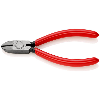 KNIPEX 76 01 125 Pinza de corte diagonal para electromecánica con mangos de plástico pavonada 125 mm (5'')