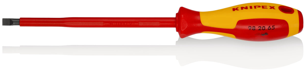 KNIPEX 98 20 65 Desarmador plano aislado con mango ergonómico 1000V bruñido 262 mm (10.25'')