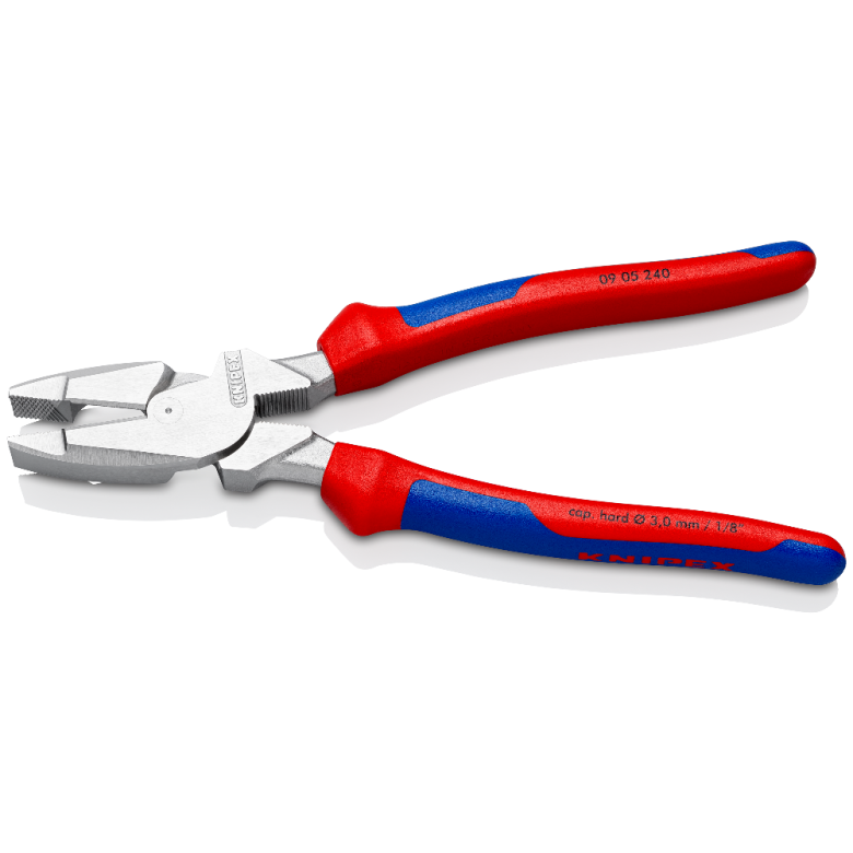 KNIPEX 09 05 240 Pinza de electricista modelo americano con mangos ergonómicos cromada 240 mm (9.5″)