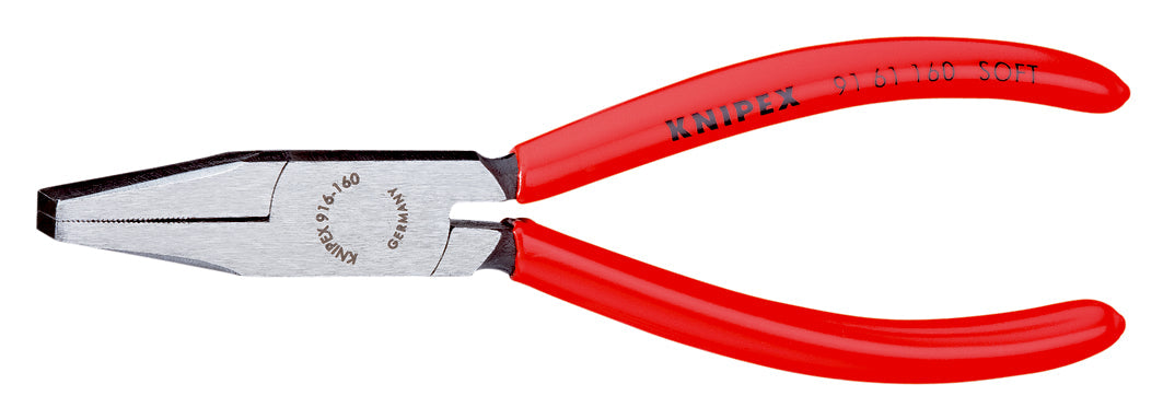 KNIPEX 91 61 160 Pinza con bocas planas para vidrio con mangos de plástico acabado pavonado 160 mm