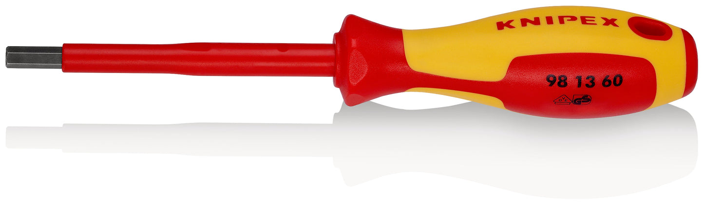 KNIPEX 98 13 60 Desarmador allen aislado 6 mm con mango ergonómico 1000V bruñido 212 mm (8.25'')