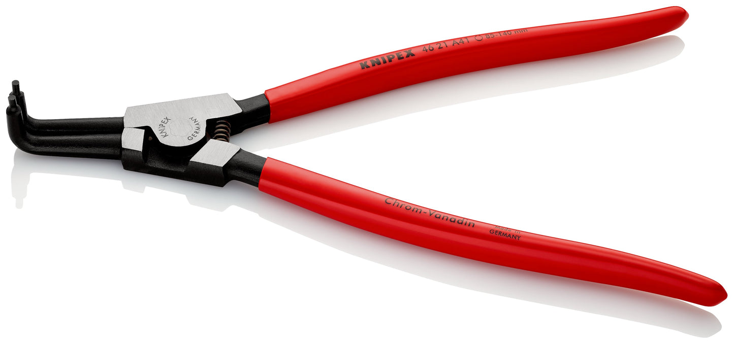 KNIPEX 46 21 A41 SB Pinza para anillos de retención exteriores con puntas ángulo 90° con mangos de plástico pavonada 300 mm (12'')