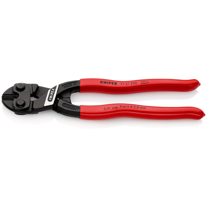 KNIPEX 71 31 200 Pinza cortapernos compacta CoBolt cuchillas con muesca con mangos de plástico pavonada 200 mm (8'')