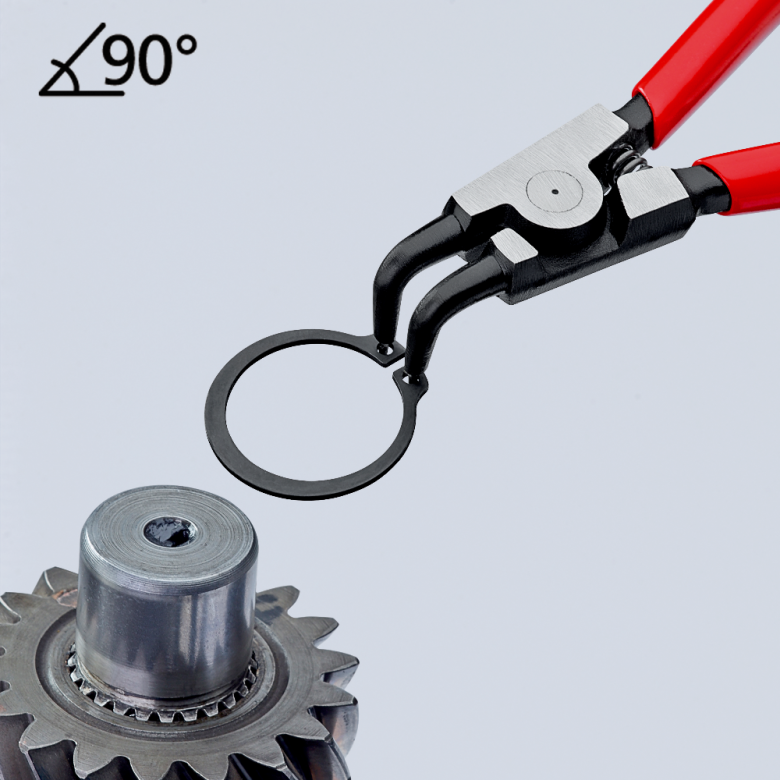 KNIPEX 46 21 A21 SB Pinza para anillos de retención exteriores con puntas ángulo 90° con mangos de plástico pavonada 170 mm (6.75'')