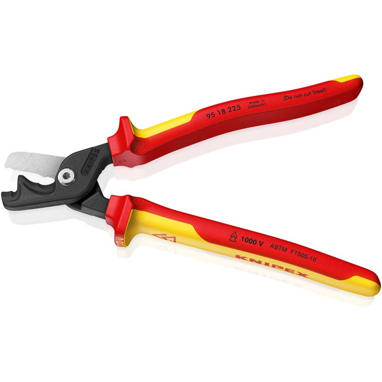 KNIPEX 95 18 225 Cortacables aislado con corte escalonado StepCut XL 234 mm (9″)