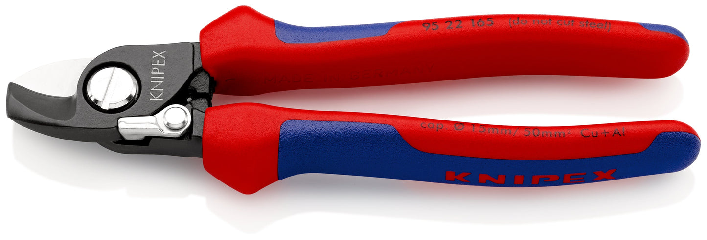KNIPEX 95 22 165 Pina cortacables Con resorte de apertura con mangos en dos componentes bruñido 165 mm
