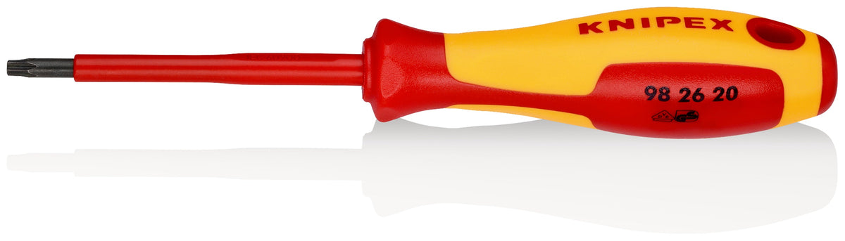 KNIPEX 98 26 20 Desarmador Torx aislado TX20 con mango ergonómico 1000V bruñido 185 mm (7.25'')