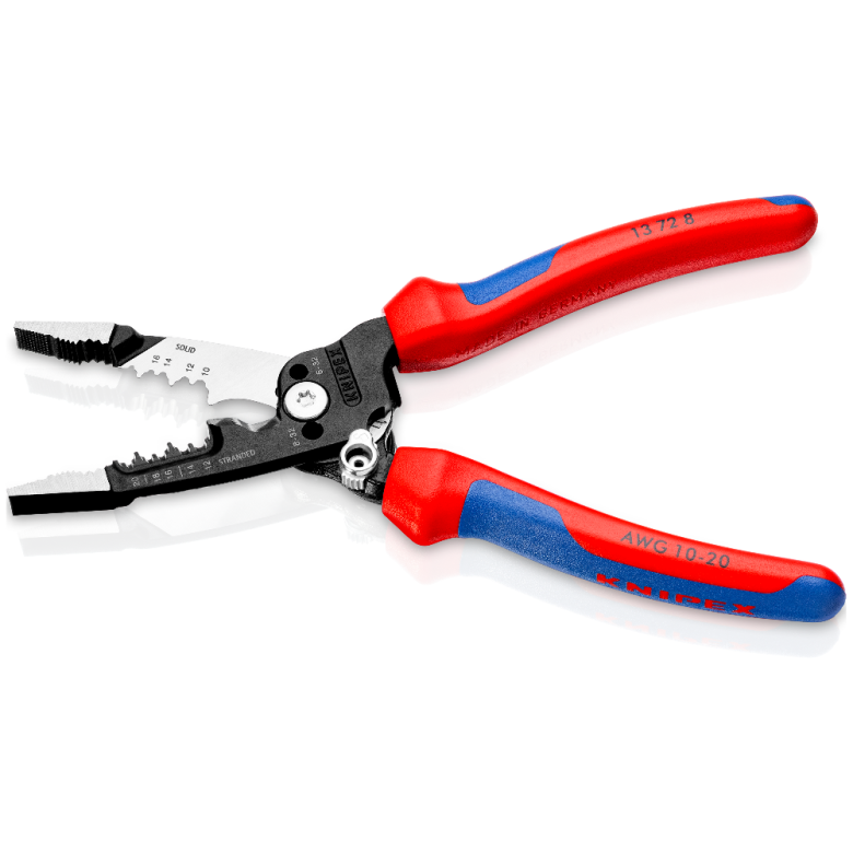 KNIPEX 13 72 8 Pinza pelacables multifunción versión americana con mangos ergonómicos pavonada 200 mm (8″)