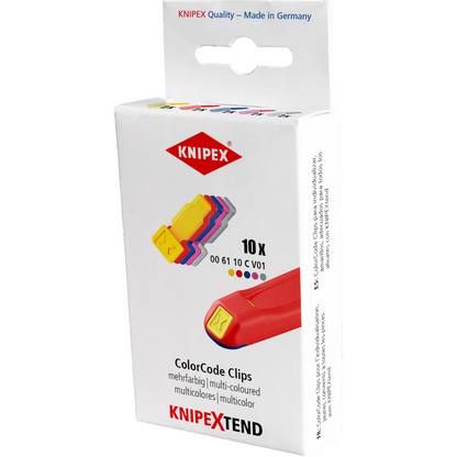 KNIPEX 00 61 10 C V01 Kit de clips clasificados por colores mezcla 1 (10 piezas)