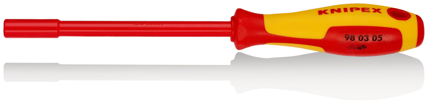 KNIPEX 98 03 05 Desarmador hexagonal tipo dado aislado 5 mm con mango ergonómico 1000V bruñido 232 mm (9'')