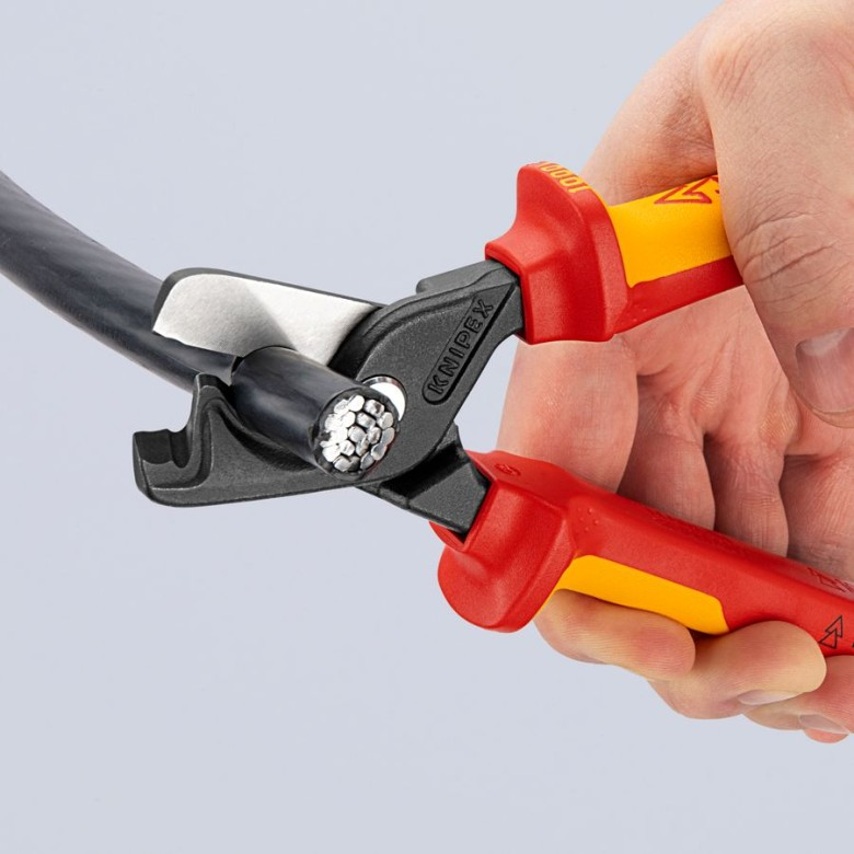 KNIPEX 95 18 225 Cortacables aislado con corte escalonado StepCut XL 234 mm (9″)