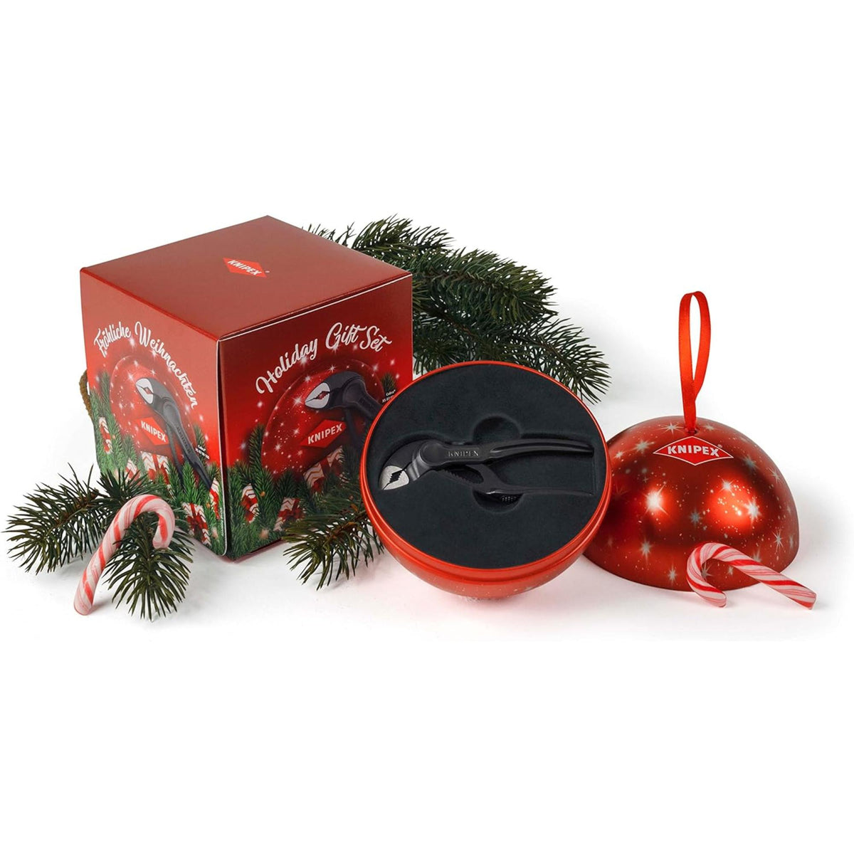 KNIPEX 87 00 100 XMAS Pinza de extensión pico de loro Cobra XS mangos sin recubrimiento pavonada 100 mm (4'') y Esfera Navideña XMAS 2022  - Edición limitada