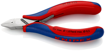 KNIPEX 77 52 115 Pinza de corte diagonal para electrónica con mangos en dos componentes 115 mm