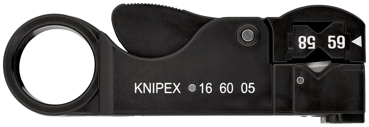 KNIPEX 16 60 05 SB Pelacables para cables coaxiales de plástico resistente a los golpes 105 mm (4.25″)