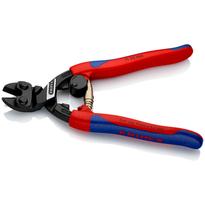 KNIPEX 71 22 200 SB Cortapernos compacto CoBolt con ángulo de 20 de alto apalancamiento 200 mm