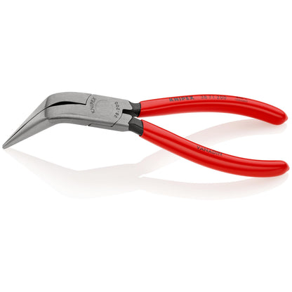 KNIPEX 38 71 200 Pinza de punta larga angulo de 70° para mecánicos con mangos de plástico cromada 200 mm (8'')