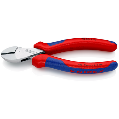 KNIPEX 73 05 160 SB Pinza de corte diagonal compacta X-Cut de alta palanca con mangos ergonómicos cromada 160 mm (6.25'')