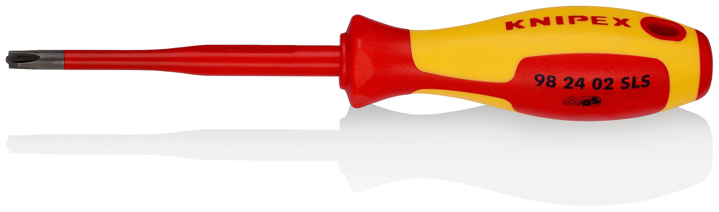 KNIPEX 98 24 02 SLS Desarmador de cruz Phillips (Slim) Plus/Minus aislado PH/S 2 con mango ergonómico 1000V bruñido 212 mm (8.25'')