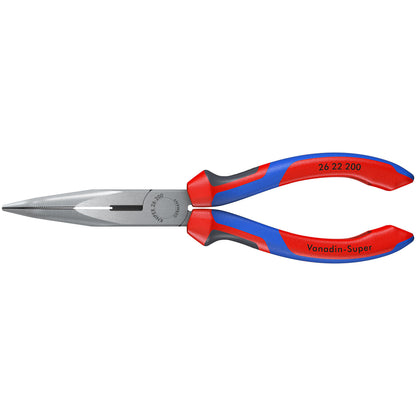 KNIPEX 26 22 200 Pinza de punta larga con filos de corte ángulo de 40º con mangos ergonómicos pavonada 200 mm (8″)