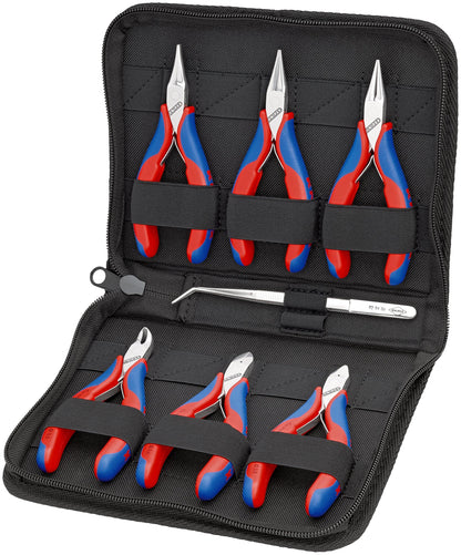 KNIPEX 00 20 16 Juego de pinzas para electrónica con pinza de precisión en estuche (7 piezas)