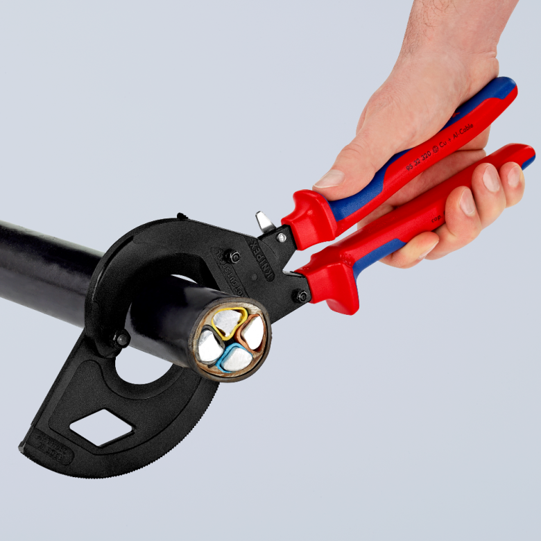 KNIPEX 95 32 320 Cortacables (tipo matraca, 3 velocidades) 320 mm