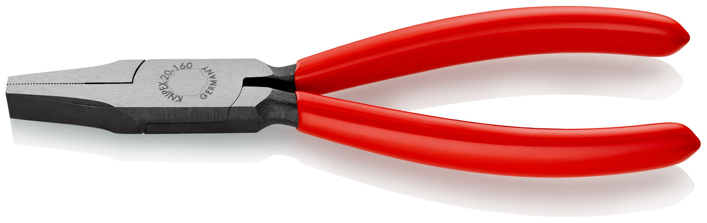 KNIPEX 20 01 160 Pinza de puntas planas con mangos de plástico pavonada 160 mm (6.25″)