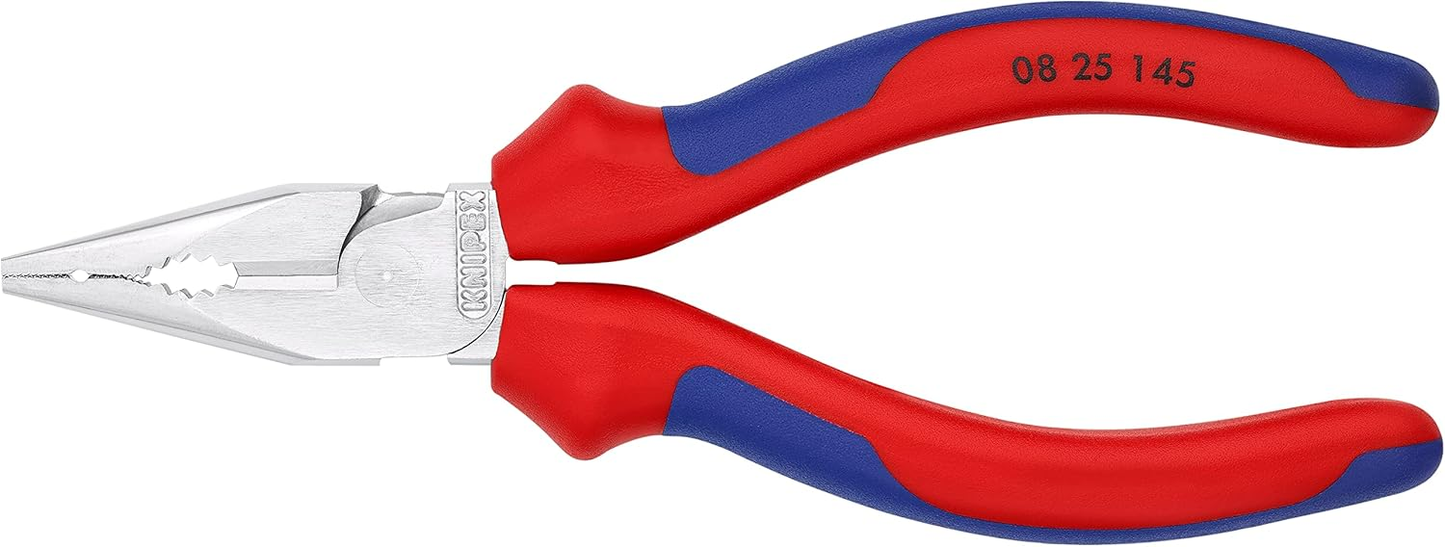 KNIPEX 08 25 145 SB Pinza universal de punta fina con mangos ergonómicos cromada 145 mm (5.75″)