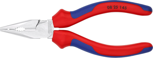 KNIPEX 08 25 145 SB Pinza universal de punta fina con mangos ergonómicos cromada 145 mm (5.75″)