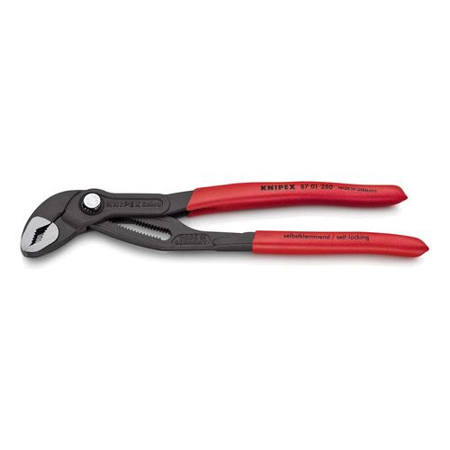 KNIPEX 87 01 250 Pinza de extensión pico de loro Cobra con mangos de plástico pavonada 250 mm (10'')