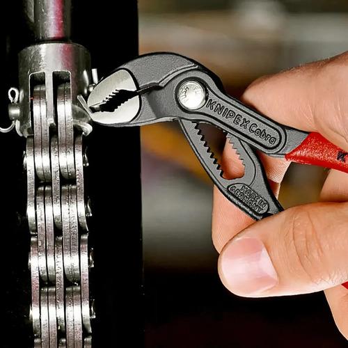 KNIPEX 87 01 125 Pinza de extensión pico de loro Cobra con mangos de plástico pavonada 125 mm (5'')