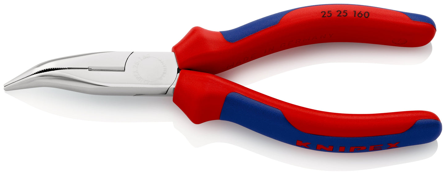 KNIPEX 25 25 160 Pinza de punta larga con filos de corte ángulo de 45°con mangos ergonómicos cromada 160 mm (6.25″)