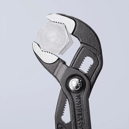KNIPEX 87 01 250 Pinza de extensión pico de loro Cobra con mangos de plástico pavonada 250 mm (10'')