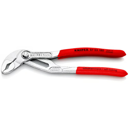 KNIPEX 87 03 180 Pinza de extensión pico de loro Cobra con mangos de plástico cromada 125 mm (7'')