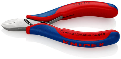 KNIPEX 77 22 115 SB Pinza de corte diagonal para electrónica con mangos ergonómicos pulido espejo 115 mm (4.5'')