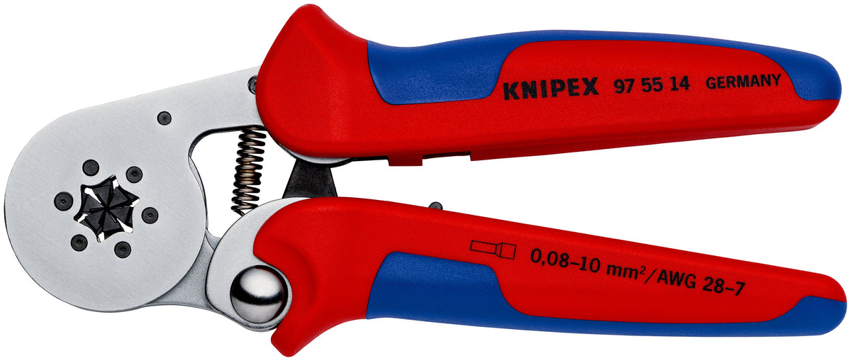KNIPEX 97 55 14 SB Pinza autoajustable para ponchar punteras de acceso lateral con mangos en dos componentes cromado 180 mm
