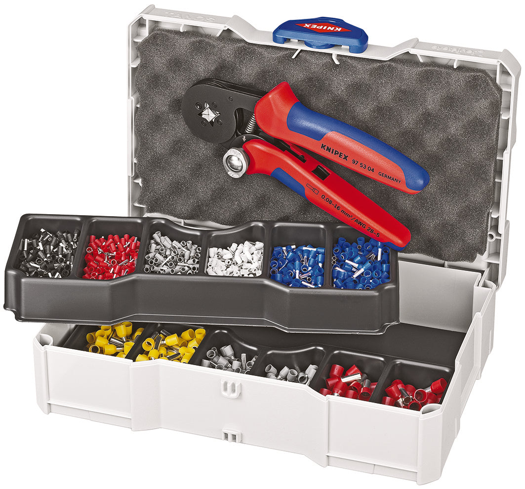 KNIPEX 97 90 09 Pinza crimpadora con surtido de punteras